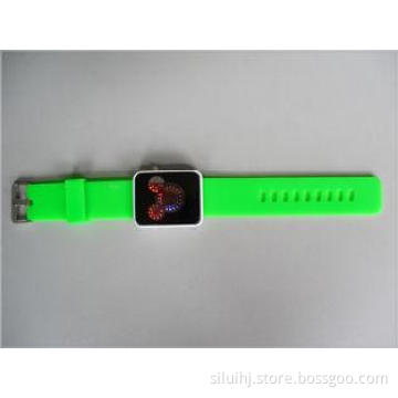 Green Silicone Wristband Watch Waterproof , Digital Mickey